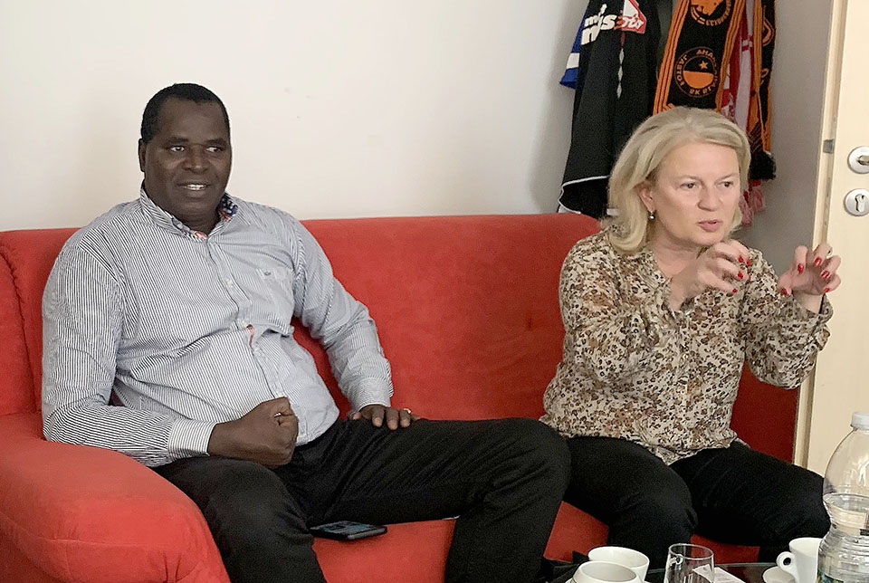 Honorary Consul Dita Schautová and Moussa Diakité, AFEA Secretary General, during their visit to Prague