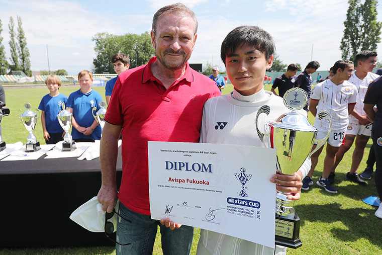 The eared cup and diploma for Avispa Fukuoka, 2019